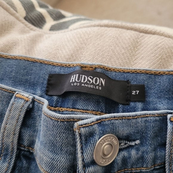 Hudson Barbara Dipped White High-waist Super WH407DDA Skinny Jeans - Picture 4 of 6